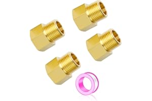 1/2" Brass Pipe Fitting, 1/2" Male NPT x 1/2" Female NPT Pipe Extension Connector Adapter for Shower, Air, Industrial System,