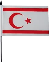 AZ FLAG Northern Cyprus Table Flag 5x8 in 21x14 cm with Pole & Base view 2