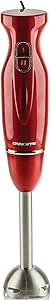 Ovente Electric Immersion, 304-Grade Stainless Steel Blades, 300W Multipurpose Hand Blender Mixer, 2 Speed Settings, Red (HS560R), HS560R-Red (Renewed)