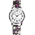 Avaner Elastic Strap Wristwatch, Big Number Analog Quartz Bracelet Watch, Printed Band Bangle Watch for Women