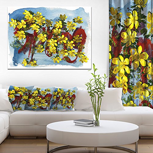 Lettering and Yellow Spring Flowers Floral Art : Spring Wall Decorations