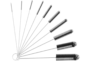 ORIA Cleaning Brush Set, Bottle Brush Cleaner, 9.8 inch Tube Brushes, Water Bottle Cleaning Brush, Kitchen Wire Scrub Set for Lab Clean, Drinking Straw, Wine Bottle, Cup, Pipes, Keyboard, Set of 10