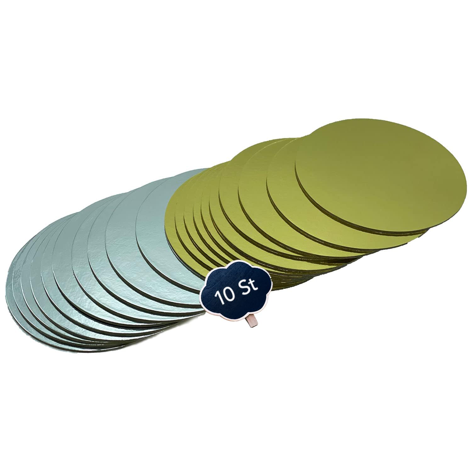 your castle Cake Board Set, Gold & Silver, 3 mm Thick Cardboard, Different Pack for Serving, Transporting and Stacking Cakes and Tortes