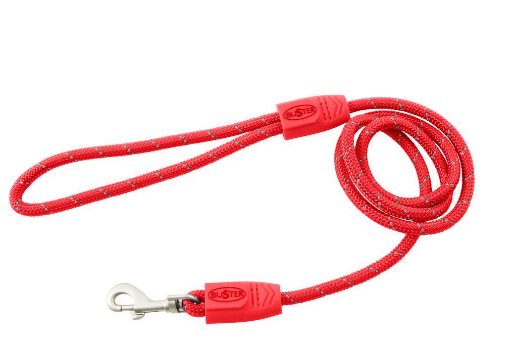 Kruuse Buster Reflective Rope Dog Lead, 1/3" x 6', Red