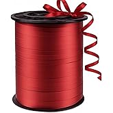 WFAUIBR 500 Yard Premium Red Curling Ribbon, 3/16" PVC Plastic Curly Ribbon for Gift Wrapping, Balloon Decoration, DIY Crafts, Special Occasions