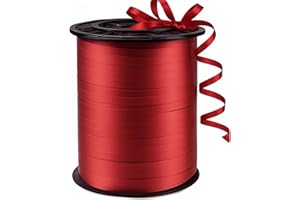 WFAUIBR 500 Yard Premium Red Curling Ribbon, 3/16" PVC Plastic Curly Ribbon for Gift Wrapping, Balloon Decoration, DIY Crafts, Special Occasions