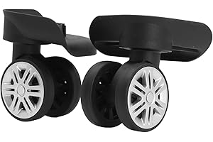 1 Pair Replacement Suitcase Wheels, Universal Travel Luggage Caster Mute Wheels with Screw Set, 360 Degree Rotation Luggage W
