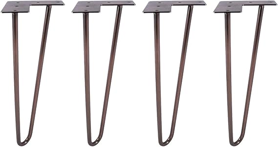 heimzeit Haarnadel Tischbeine aus hochwertigem Eisen [4 Stück] - Länge