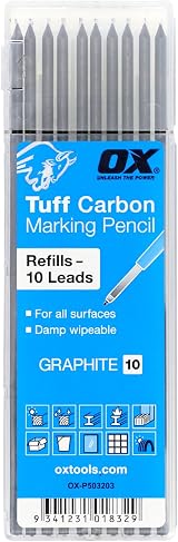 OX Tools Tuff Carbon Graphite Lead 10 Pack Replacement Pencils