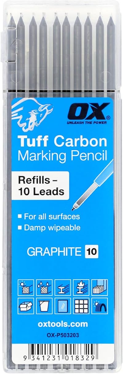 OX Tools Tuff Carbon Graphite Lead 10 Pack Replacement Pencils
