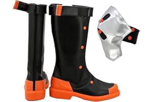 Allten My Hero Academia Katsuki Bakugo Black Boots Shoes Kneepad Cosplay Costume