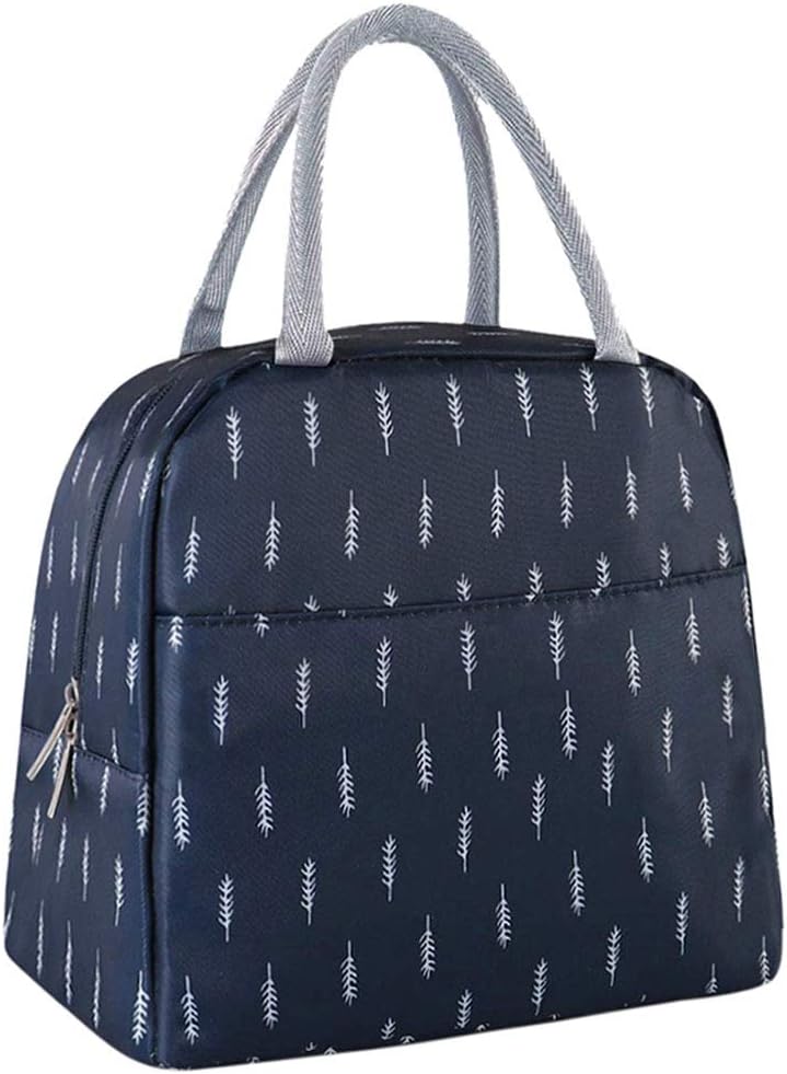 TOPSEFU Lunch Bag Tote Bag for Women Wide Open Insulated Cooler Bag Water-Resistant Thermal Leak-Proof Lunch Organizer for Men Girls Children Outdoor Picnic Work (Feather)