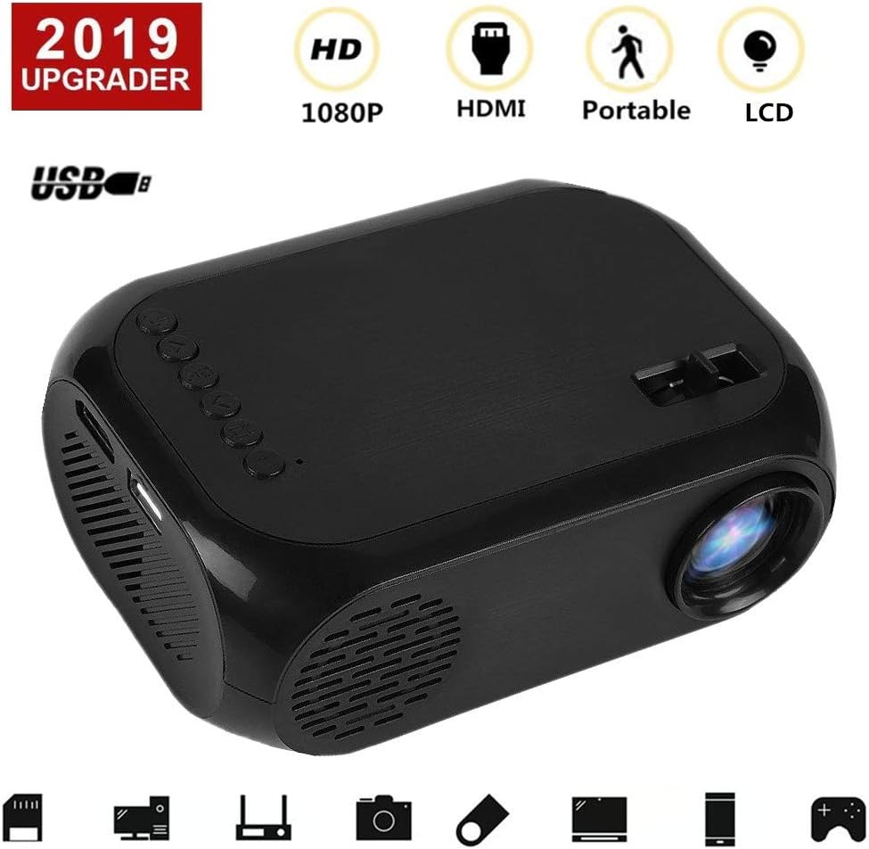Amazon Vidéoprojecteur Portable Vidéoprojecteur Portable, ASHATA Mini Vidéo Projecteur 2000 Lumens LCD