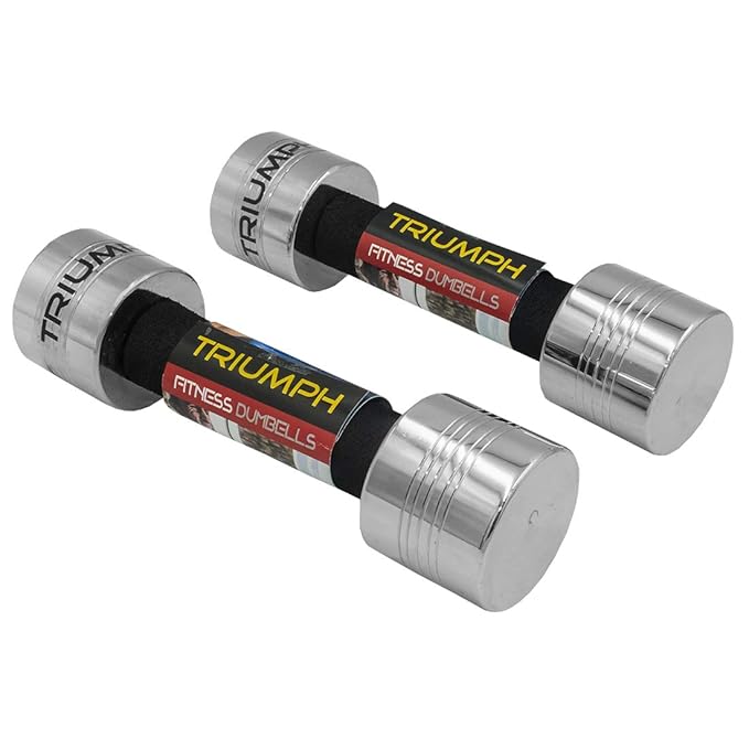 Buy TRIUMPH Steel Dumbbell Set, Chrome Plated Dumbbells, Fixed Weight