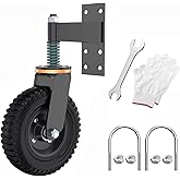 8 Inch Gate Wheel, Suitable for Metal Tube Gates, Capacity 750 Lbs, 360 Degree Rotation, Equipped with Spring Loaded Heavy Duty Gate Wheel, with Installation Tools (Yellow Upgrade)