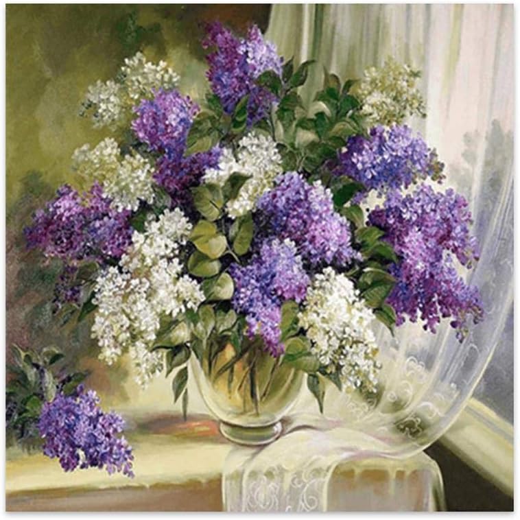 Guzheng Diamond Painting Kits for Adults, 5D DIY Full Drill Diamond Art Kit,Paint with Diamond for Home Wall Decor Flower
