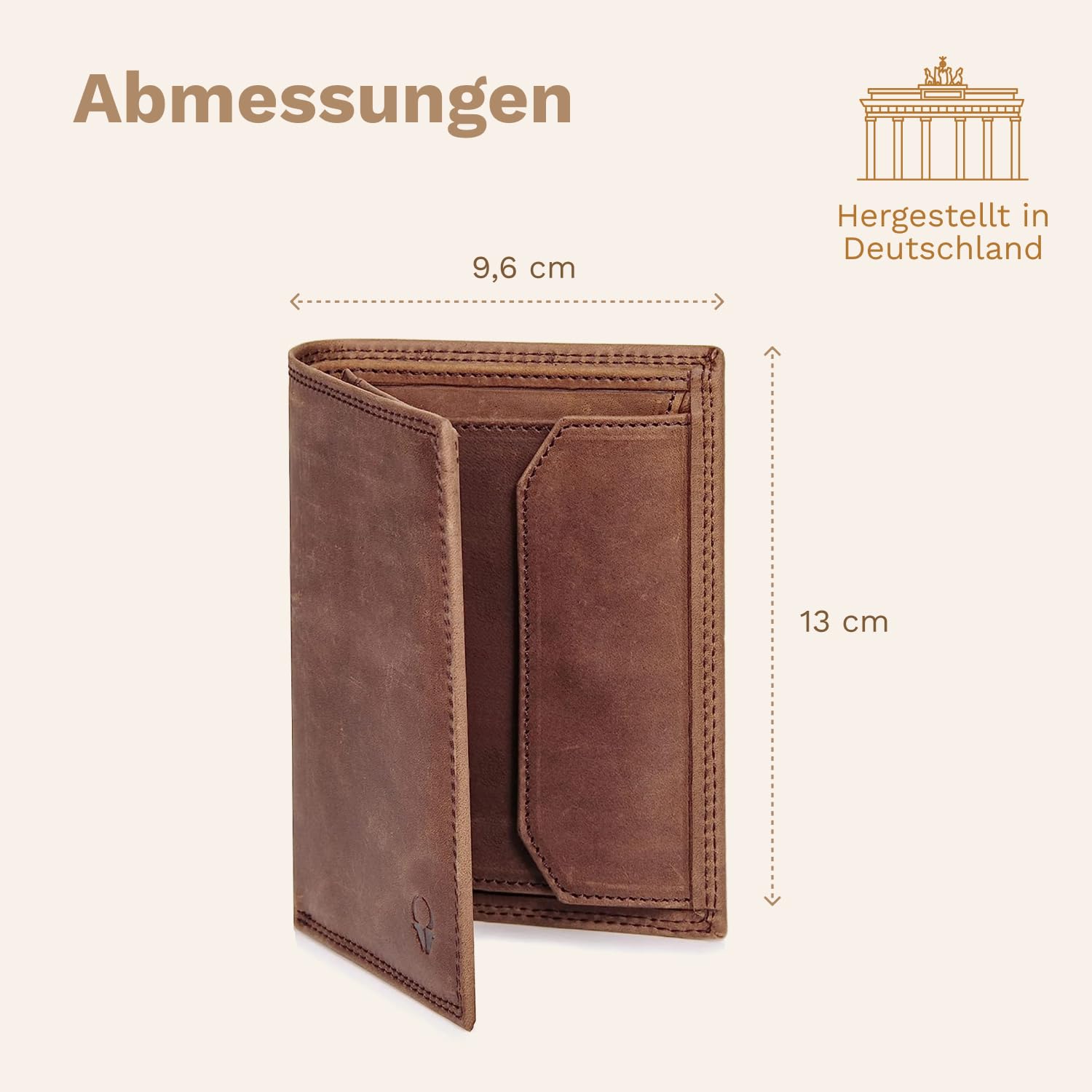 DONBOLSO Geldbeutel Herren - Große Geldbörse mit RFID-Schutz aus Leder - Portemonnaie mit Kartenetui Herren und Sichtfach für Ausweis und Kreditkarten - Vintage Braun 3