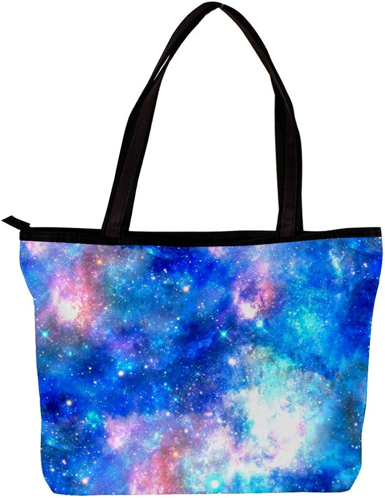Xingruyun Bolsos de Mujer Nebulosa Azul Galaxy 01 Bolso Señora Grande