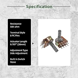 ELCOKITEX 2Pcs 50K Linear Taper Rotary Audio B Type