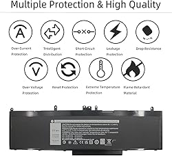 YXKC WJ5R2 Laptop Battery Replacement for Dell