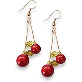 Cute cherry earrings for women Unique fruit jewelry