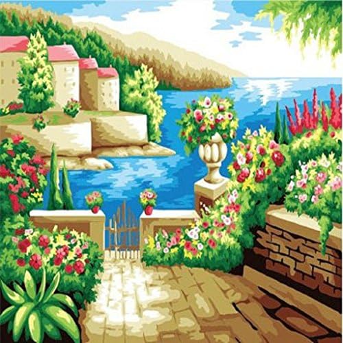 DIY Paint By Number Kits mediterranean garden 16x20 inch Frameless