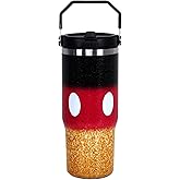 Sunmdecor 30 Oz Tumbler with Handle and Silicone Straws, Coffee Insulated Tumbler, 40oz Tumbler