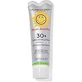 California Baby Super Sensitive SPF 30+ Sunscreen | Unscented | Mineral Based | Titanium Dioxide | Travel Size Baby Sunscreen for Face + Body | 1.8 oz