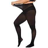 DUCMODA Plus Size Tights for Women, Ultra Soft Solid Color Semi-Opaque Pantyhose, Nylon High Waist Stockings 1X 2X 3X 4X