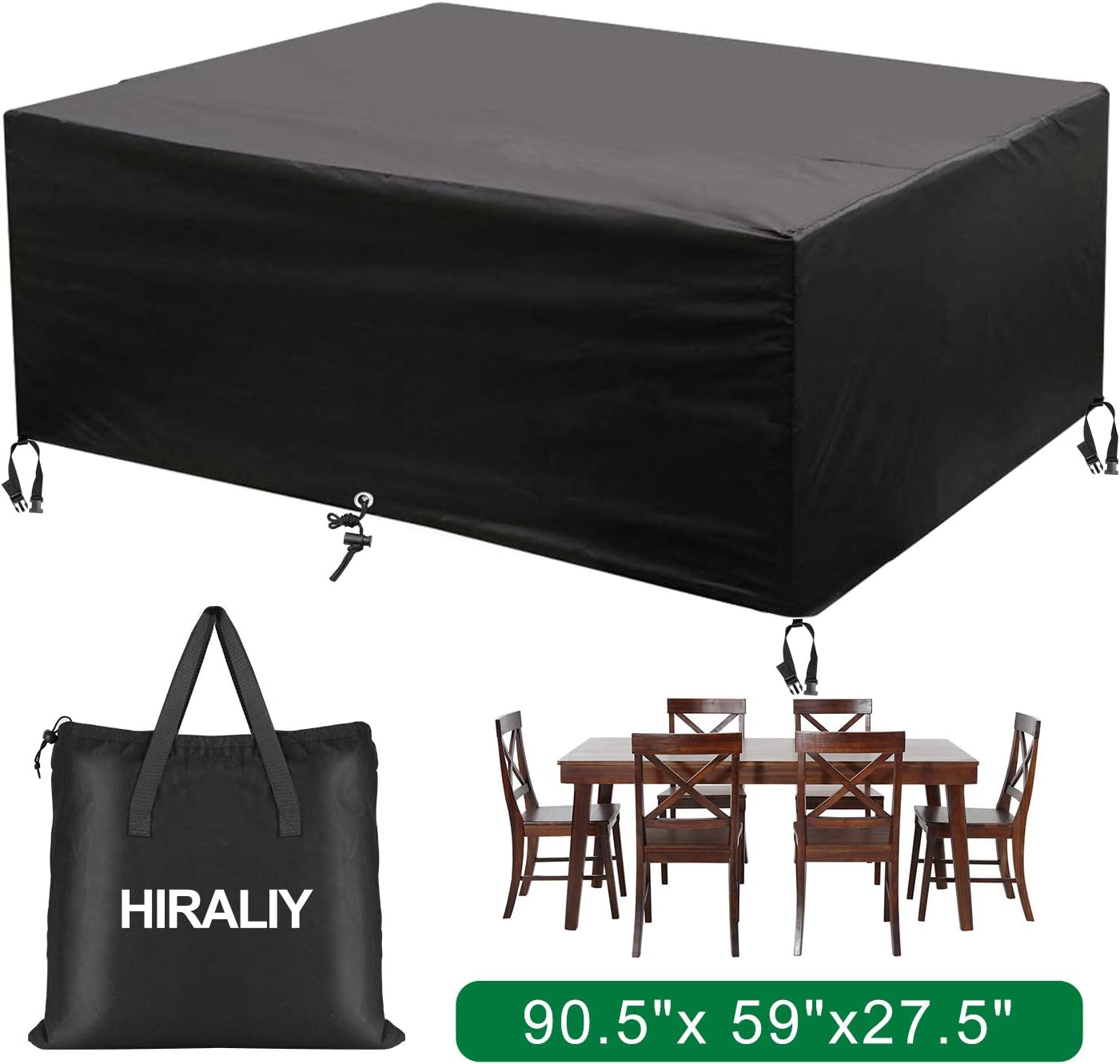 HIRALIY 90 Inch Outdoor Patio Furniture Covers Rectangular Waterproof