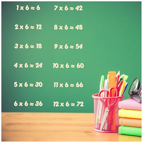Amazon Com 6 Times Table Maths Educational Wall Stickers School