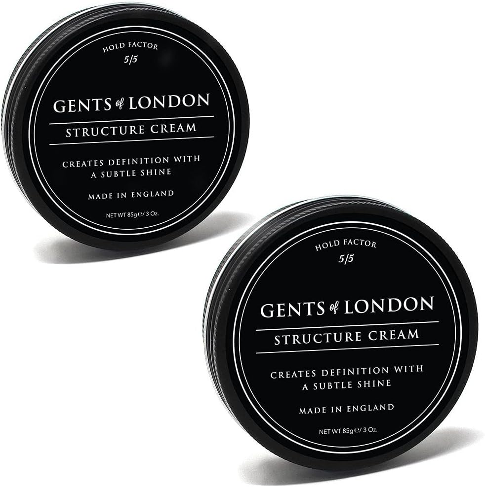 Gents of London Structure Cream Strong Hold Professional Hair Styling Wax (2 x 50g)