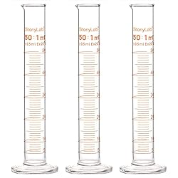 StonyLab 3-Pack Borosilicate Glass 50ml Heavy Wall