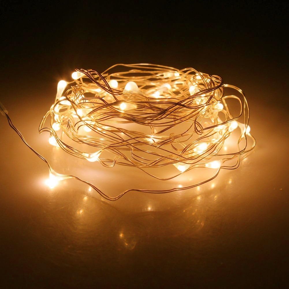 Windfirewheels Solar Powered Fairy Lights 100 Led 33 Feet 2 Modes Copper Wire Light Waterproof Outdoor Starry String Lights Amazing for Gardens Patio Gate Yard Lawn Party (1 Pack WW) : Garden & Outdoor