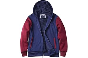 Facitisu Heavyweight Sherpa Lined Fleece Hoodie Sweatshirts for Men Winter Zip Plus Size Jacket