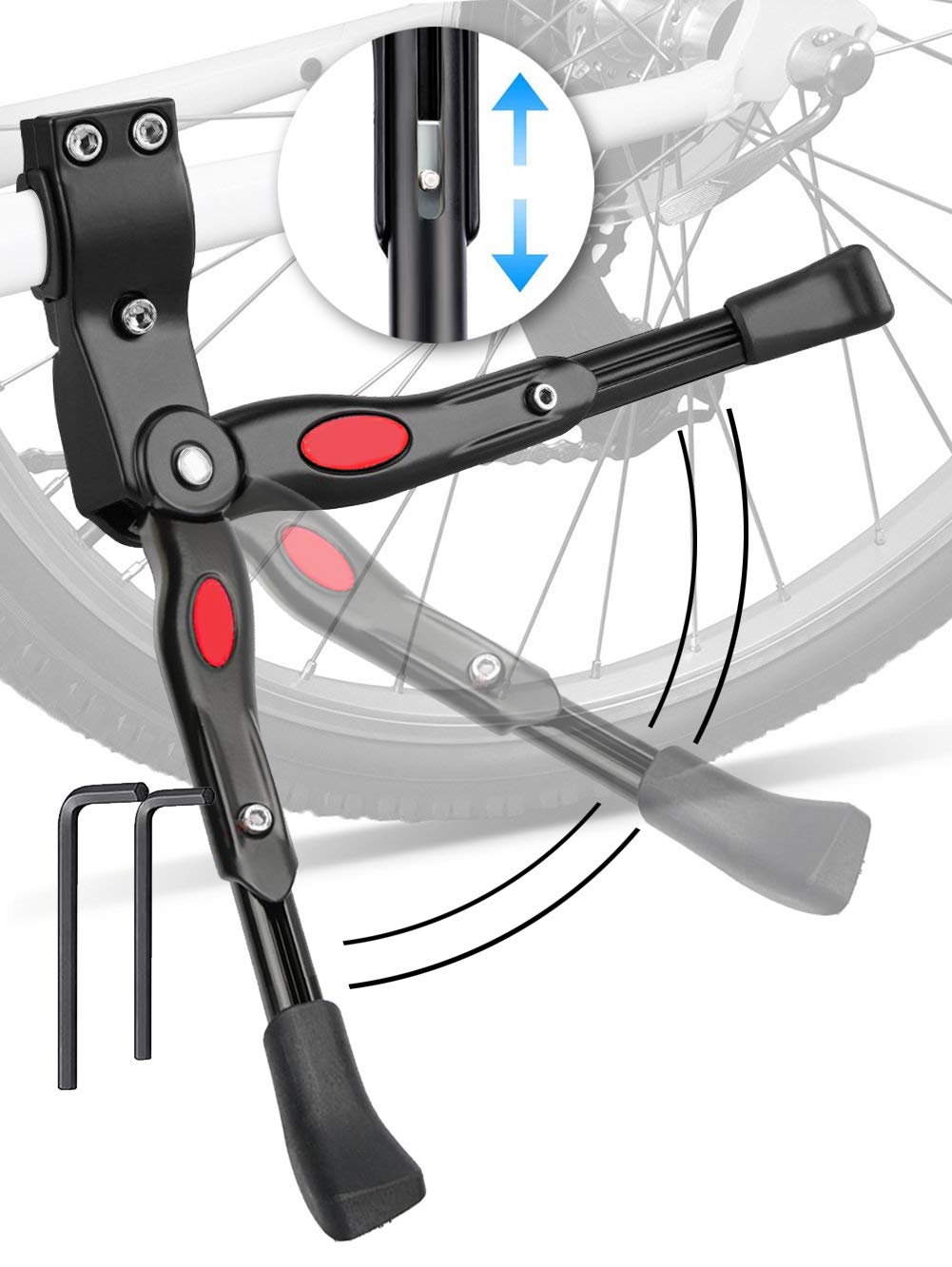 ANDERK STAY GENT Bike Kickstand, Adjustable Universal Bicycle Kickstand for Adult and Kids, Aluminium Alloy Support Bike Stand for Mountain Cycling, Road Riding and Folding Bike