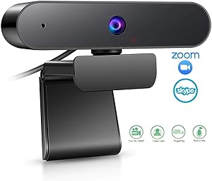 Webcam with Microphone,EAUOH HD 1080P(30fps) Streaming Webcam for Desktop Laptop/PC, Fixed Focus Web Conference Camera for Video Calling,Recording,Online Course and Gaming