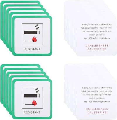 Tinshow 20 Pack DL7 Fire Safety Labels Green 9x9 cm Upholstery