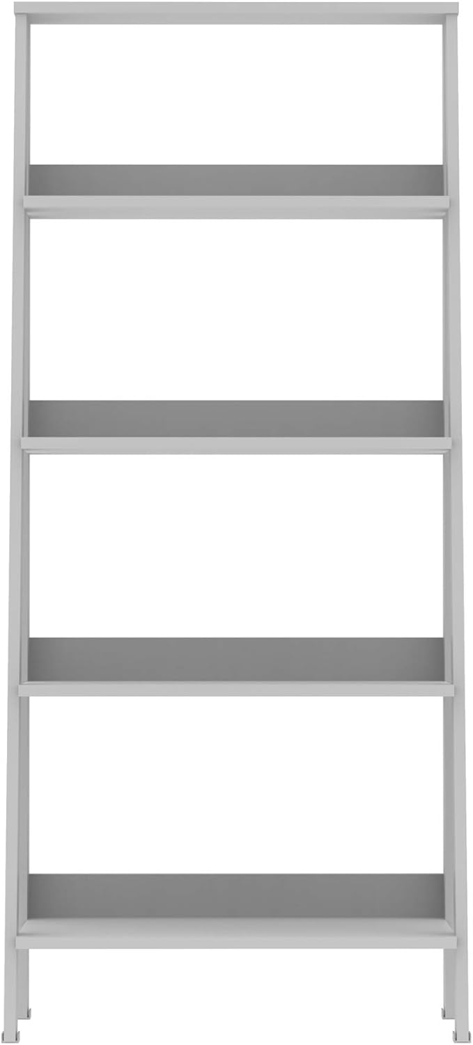 Walker Edison 4 Shelf Simple Modern Wood Ladder BookcaseTall Bookshelf Storage Home Office White55 Inch: Furniture & Decor