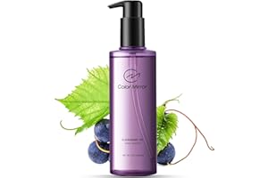 Color Mirror Grape seed Light Cleansing Oil, Antioxidant-Rich Age Defying Makeup Remover,Deep Pore Oil Cleanser, 6.76 fl oz 200ml