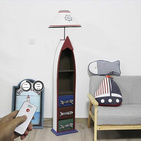 Lighthouse Floor Lamp Boat Solid Wood Storage Floor Lamp Creative