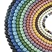BEADNOVA 8mm Color Lava Beads Natural Crystal Stone Gemstone Round Loose Energy Healing Beads for Jewelry Making (8mm, 48-50pcs, White)