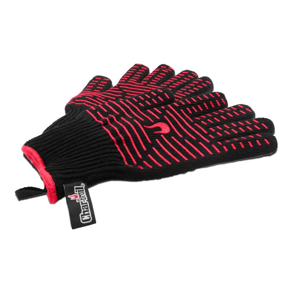 Char-Broil140 519 - Aramid-Blen Cotton Grilling Gloves, Black/Red.