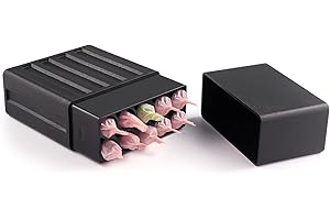 SZBTKBEST 10-Holes Pre Rolled Cones Holder Case, 1 1/4 King Size Pre roll Cone Holder Cigarette Case,Waterproof Smell Proof and Good Seal Robust (Black)