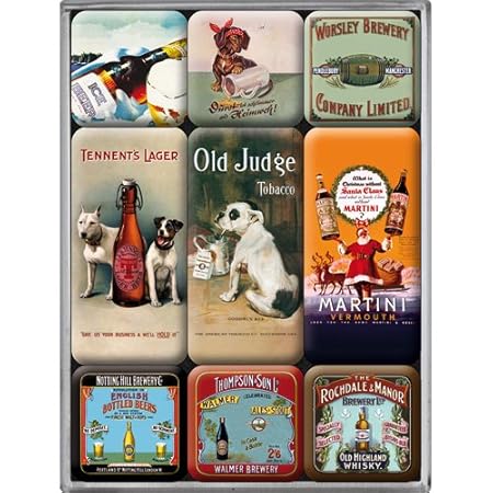 Nostalgic-Art 83015 Espejo Cerveza, imán-Set, 9 Teilig: Amazon.es ...