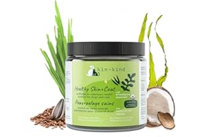 kin+kind Organic Multivitamin for Dogs & Cats - Pet Supplement for Healthy Skin and Coat - Safe, Natural Formula with Wheatgr