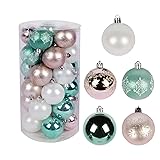 BIGTREE 30 Pieces Christmas Ball Glitter Ornaments