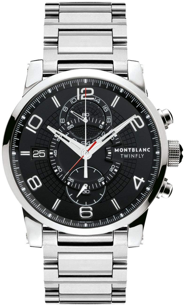 montblanc timewalker chronovoyager utc men's stainless steel swiss automatic watch 107303
