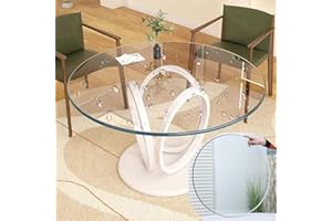 Round Tempered Glass Table Top, Clear Glass 8mm Thick Table Top Glass Cover Round Glass Dining Table, 11-40in Table Top Repla