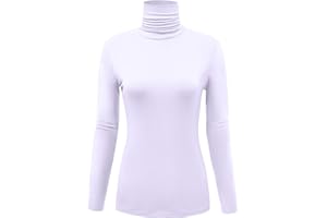 AUHEGN Women's Long Sleeve Lightweight Turtleneck Top Slim Fit Pullover T-Shirt (S-XXL)